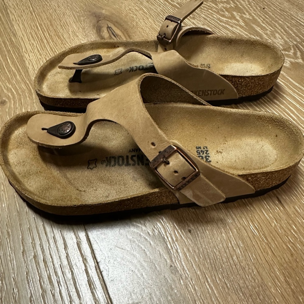Birkenstock thong sandals size 38 taupe - Picture 2 of 3
